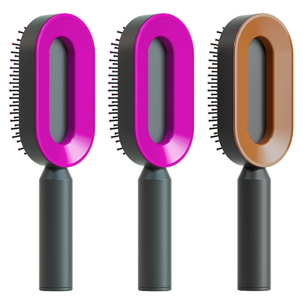 Self Cleaning Hair Brush for Women One-Key Cleaning Hair Loss Airbag Massage Scalp Comb Anti-Static Hairbrush