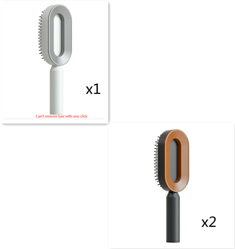 Self Cleaning Hair Brush for Women One-Key Cleaning Hair Loss Airbag Massage Scalp Comb Anti-Static Hairbrush