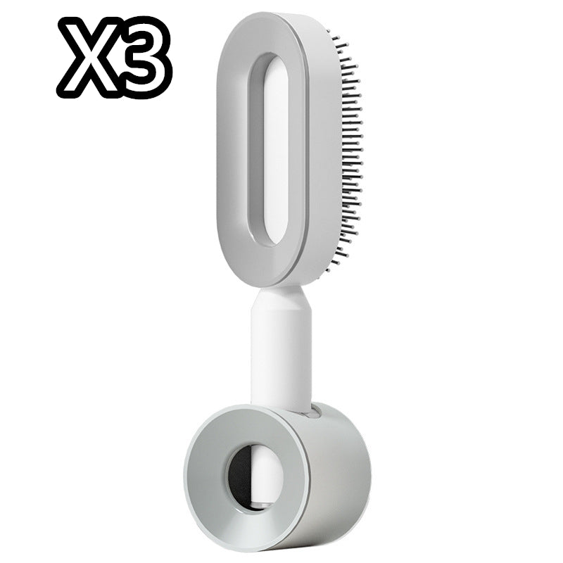 Self Cleaning Hair Brush for Women One-Key Cleaning Hair Loss Airbag Massage Scalp Comb Anti-Static Hairbrush