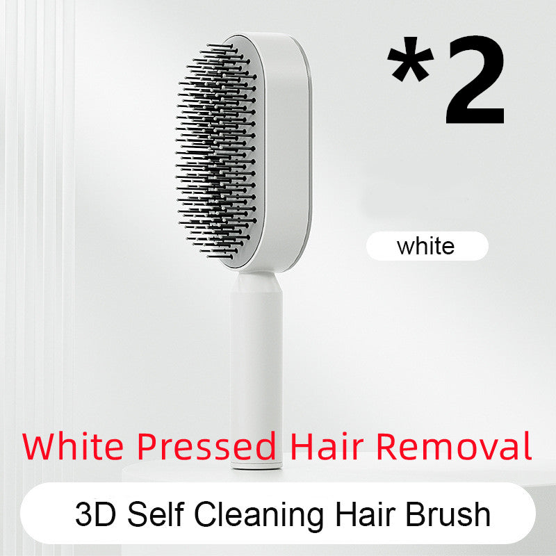 Self Cleaning Hair Brush for Women One-Key Cleaning Hair Loss Airbag Massage Scalp Comb Anti-Static Hairbrush