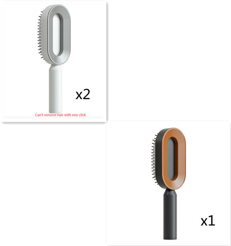 Self Cleaning Hair Brush for Women One-Key Cleaning Hair Loss Airbag Massage Scalp Comb Anti-Static Hairbrush